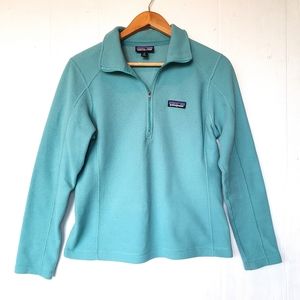 PATAGONIA aqua blue 1/4 zip fleece pullover jacket